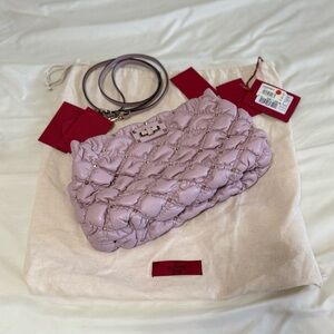 NWT Authentic Valentino Garavani Purple Water Lilac SpikeMe Clutch